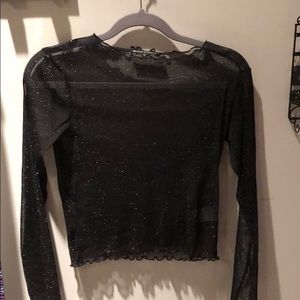 Brandy Melville Glittery Mesh Top